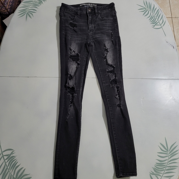 SOLD American Eagle Super Super Stretch Black Jeggings - Picture 2 of 6